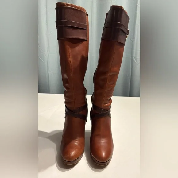 Cole Haan x Nike Air Poppy Bit Two-Tone Brown Heeled Leather Boots Size 9.5 - Picture 3 of 13